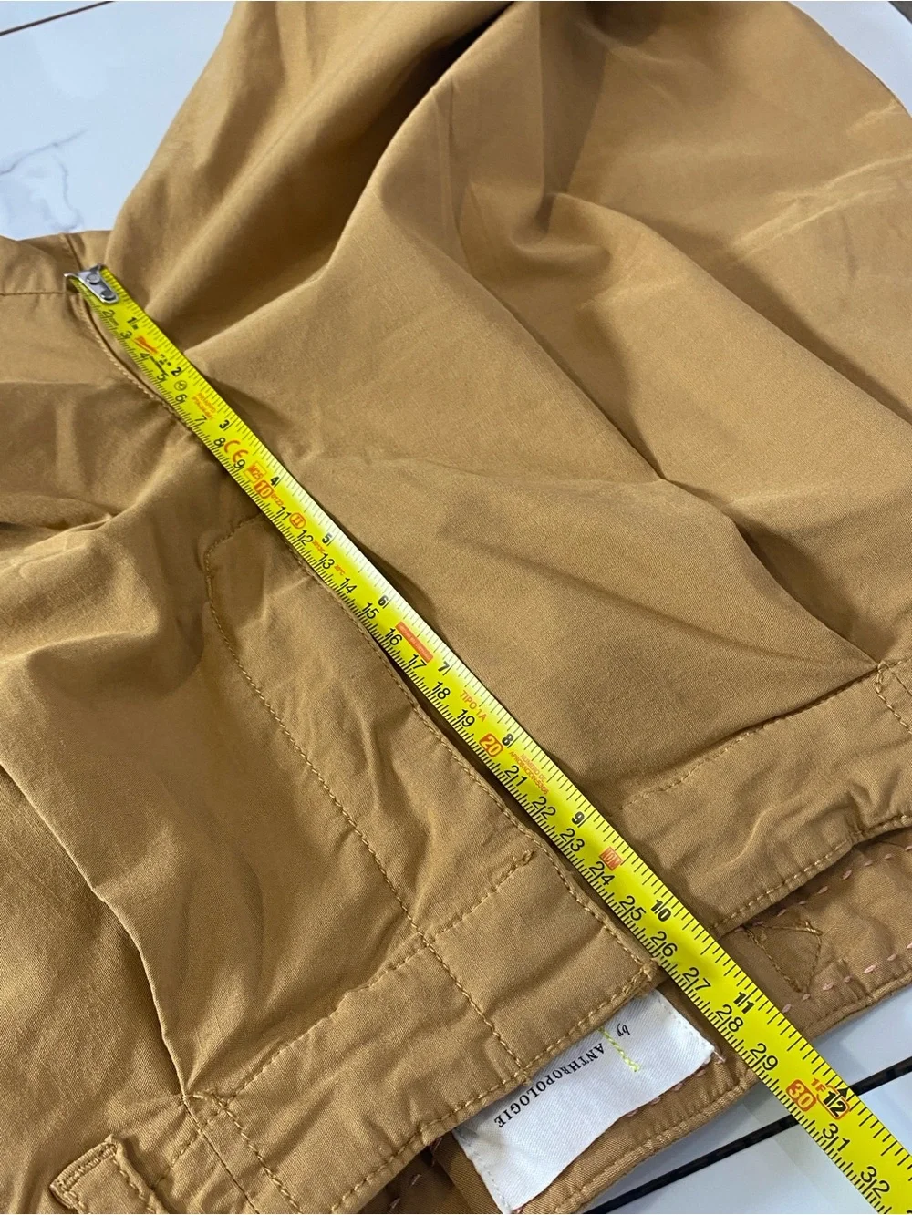 Anthropologie Women's Wide leg Cropped Pants 6 Pleated Neutral Casual